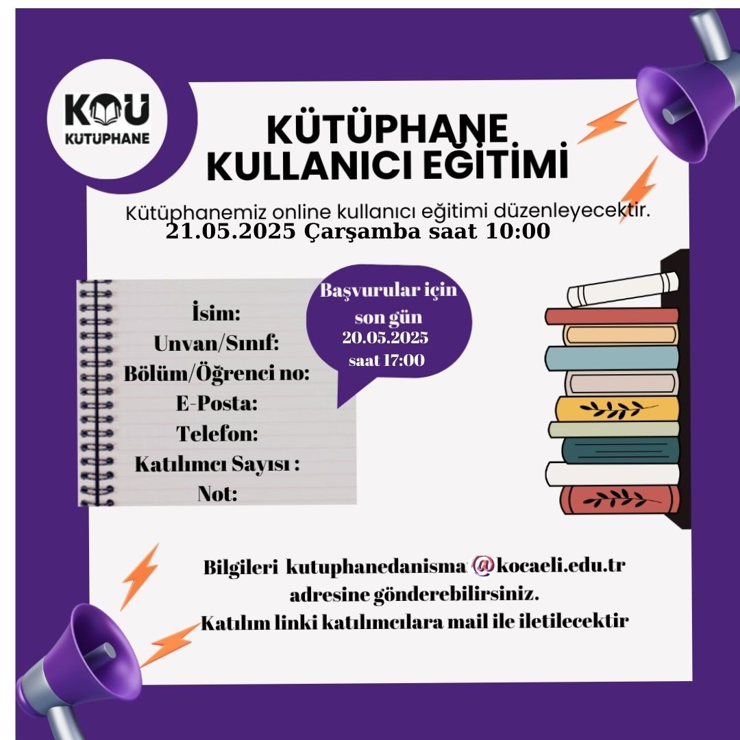 Online Kütüphane Kullanıcı Eğitim Duyurusu